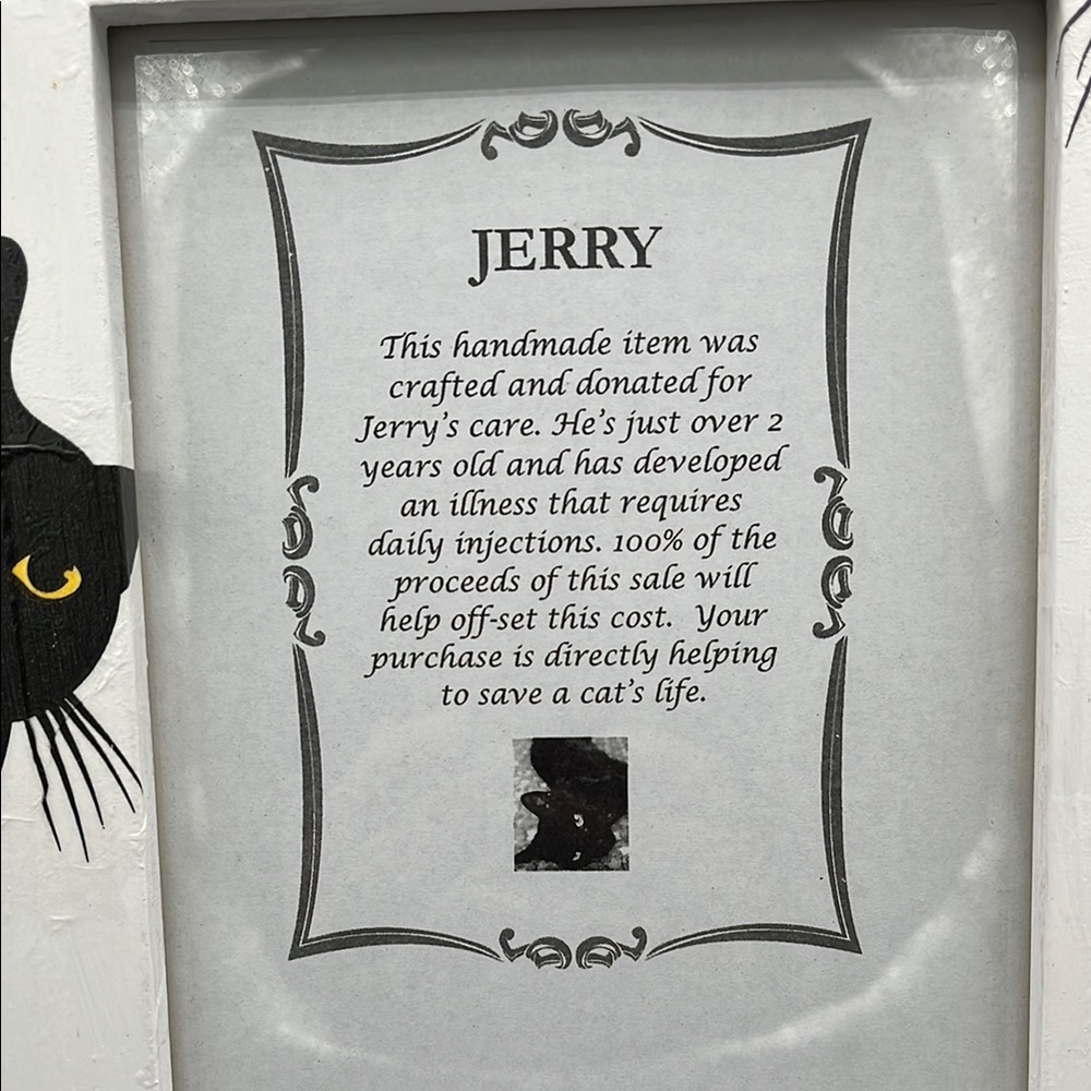Cat-Themed White and Black Picture Frame - Picture 2 of 7